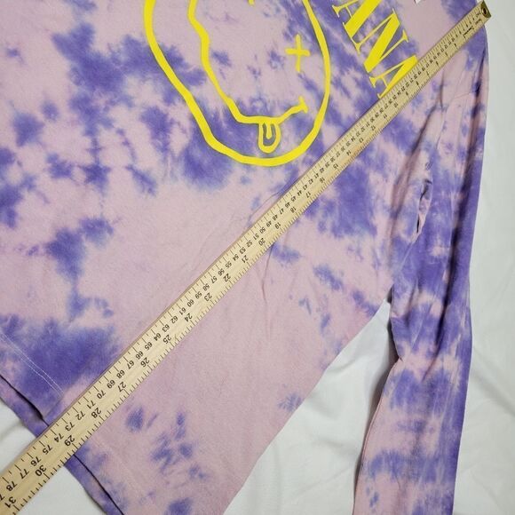 NEW XL UNISEX NIRVANA LONG SLEEVE PINK PURPLE TIE DYE TSHIRT MENS WOMENS NWT - Picture 2 of 9